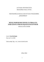 Term Papers 'Māsu psihoemocionālā atbalsta sniegšana onkoloģijas pacientiem', 1.