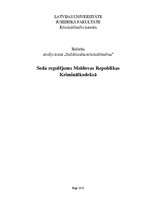 Research Papers 'Soda regulējums Moldovas Republikas Kriminālkodeksā', 1.