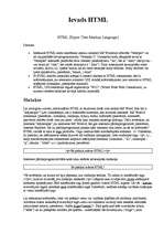 Summaries, Notes 'Web lapu veidošana, ievads HTML (Hyper Text Markup Language)', 1.