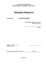 Practice Reports 'Prakses vieta - AS "Parex banka" ', 1.