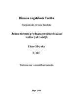 Research Papers 'Jauna tūrisma produkta projekts lokālai teritorijai Latvijā', 1.