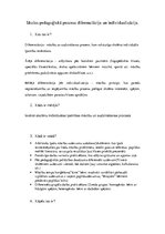 Summaries, Notes 'Skolas pedagoģiskā procesa diferenciācija un individualizācija', 1.