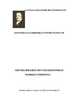 Research Papers 'Deivida Rikardo devums ekonomikas teorijā', 1.