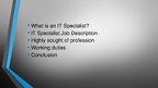 Presentations 'IT Specialist', 2.
