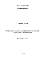 Research Papers 'Investīciju projekts SIA „Ripo International LTD“ noliktavas paplašināšanai', 1.