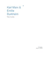 Essays 'Karl Marx and Emilie Durkheim View of Society', 1.