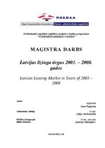 Term Papers 'Latvijas līzinga tirgus no 2003. līdz 2008.gadam', 1.