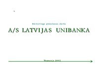 Research Papers 'Tirgzinības plānošana AS "Unibanka"', 1.