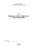 Research Papers 'Maksājumu bilances līdzsvars un ekonomiskā politika', 1.