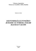 Term Papers 'Ekonomiskās lejupslīdes ietekme uz tūrisma nozari Baltijas valstīs', 1.