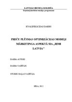 Term Papers 'Preču plūsmas optimizācijas modeļi mārketinga aspektā SIA "Rimi Latvia"', 1.
