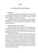 Essays 'Translation of Written Advertisements', 1.