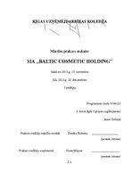 Practice Reports 'Prakses atskaite SIA "Baltic Cosmetic Holding"', 1.