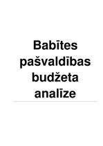 Research Papers 'Babītes pašvaldības budžeta analīze', 1.
