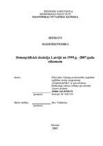 Research Papers 'Demogrāfiskā situācija Latvijā ', 1.