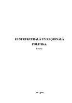 Research Papers 'ES strukturālā un reģionālā politika', 1.