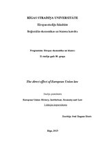 Essays 'The Direct Effect of European Union Law', 1.