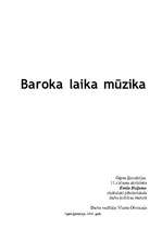 Research Papers 'Baroka laika mūzika', 1.