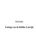 Research Papers 'Līzings un tā būtība Latvijā', 1.