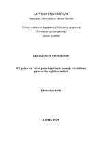 Research Papers '2-3 gadu vecu bērnu pašapkalpošanās prasmju veicināšana pirmsskolas izglītības i', 1.