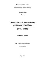 Research Papers 'Latvijas makroekonomikas sistēmas izvērtēšana', 1.