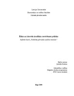 Research Papers 'Ētika un interešu konfliktu novēršanas politika', 1.
