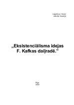 Research Papers 'Eksistenciālisma idejas F.Kafkas darbos', 1.