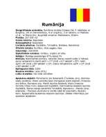 Summaries, Notes 'Rumānija', 1.