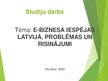 Research Papers 'E-biznesa iespējas Latvijā, problēmas un risinājumi', 30.