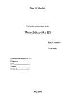 Research Papers 'Monetārā politika Eiropas Savienībā', 1.