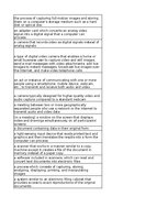 Summaries, Notes 'Discovering computers - input devices - glossary', 11.