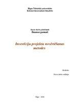 Research Papers 'Investīciju projektu novērtēšanas metodes', 4.