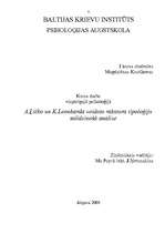 Research Papers 'A.Ļičko un K.Leonharda veidoto tipoloģiju salīdzinošā analīze', 1.