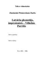 Research Papers 'Latviešu impresionists - Vilhelms Purvītis', 1.