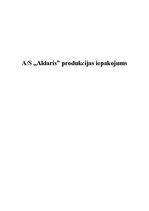 Research Papers 'AS "Aldaris" produkcijas iepakojums', 1.