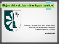 Presentations 'Elejas vidusskolas mājas lapas izstrāde', 1.