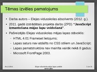 Presentations 'Elejas vidusskolas mājas lapas izstrāde', 2.