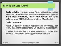 Presentations 'Elejas vidusskolas mājas lapas izstrāde', 3.