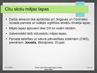 Presentations 'Elejas vidusskolas mājas lapas izstrāde', 7.
