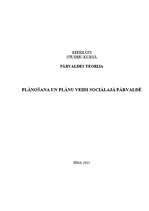 Research Papers 'Plānošana un plānu veidi sociālajā pārvaldē', 1.