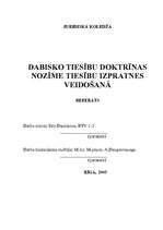Research Papers 'Dabisko tiesību doktrīnas nozīme tiesību izpratnes veidošanā', 1.