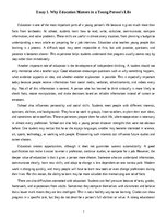 Essays 'Why Education Matters in a Young Person’s Life', 1.