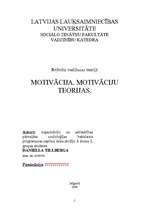 Research Papers 'Motivācija. Motivāciju teorijas', 1.