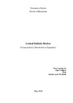 Research Papers 'Lexical Stylistic Devices', 1.