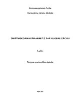 Essays 'Zinātnisko rakstu analīze par globalizāciju', 1.