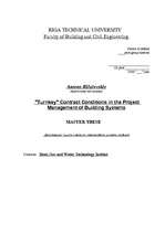 Term Papers '"Turnkey" Contract Conditions in the Project Management of Building Systems', 1.