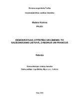 Research Papers 'Demokrātijas attīstība un līmenis: to salīdzinājums Lietuvā, Zviedrijā un Franci', 1.