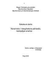 Research Papers 'Keramisko/stiegrbetona pārsedžu nestspējas analīze', 16.