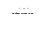 Essays 'Personības socializācija', 1.