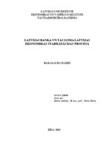 Term Papers 'Latvijas Banka un tās loma Latvijas ekonomikas stabilizācijas procesā', 1.
